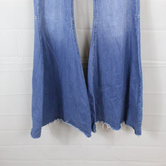 We The Free People Jeans Womens 28 Just Float On Flare Bell Bottom Festival Boho - Picture 6 of 15